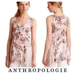 Anthropologie | VV Garden POP Floral Polka Dot Top